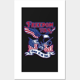 Patriotic Eagle American 4th Of July 1776 Freedom Born Free Posters and Art